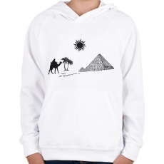 PRINTFASHION Egyiptom  - Gyerek kapucnis pulóver - Fehér