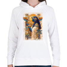 PRINTFASHION Egyiptom - Női kapucnis pulóver - Fehér női pulóver, kardigán