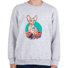 PRINTFASHION Egyiptomi macska - Gyerek pulóver - Sport szürke gyerek pulóver, kardigán