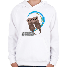 PRINTFASHION Egymásnak lettünk teremtve - vidra - Gyerek kapucnis pulóver - Fehér