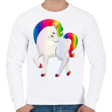 PRINTFASHION Egyszarvú - Férfi pulóver - Fehér