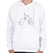 PRINTFASHION Egyszarvú - Gyerek kapucnis pulóver - Fehér gyerek pulóver, kardigán