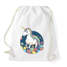 PRINTFASHION Egyszarvú húsvéti tojásokkal - Sportzsák, Tornazsák - Fehér tornazsák