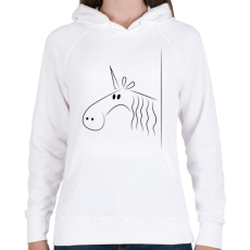 PRINTFASHION Egyszarvú - Női kapucnis pulóver - Fehér