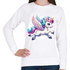 PRINTFASHION Egyszarvú - Női pulóver - Fehér női pulóver, kardigán