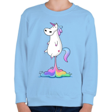 PRINTFASHION Egyszarvú puki - Gyerek pulóver - Világoskék gyerek pulóver, kardigán