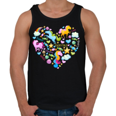 PRINTFASHION Egyszarvú szív - Férfi atléta - Fekete