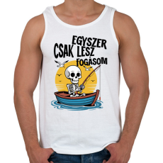 PRINTFASHION Egyszer csak lesz fogásom - Férfi atléta - Fehér