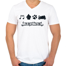 PRINTFASHION egyszerű - Férfi V-nyakú póló - Fehér férfi póló