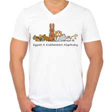 PRINTFASHION Együtt A Kisállatokért Alapítvány - Férfi V-nyakú póló - Fehér férfi póló