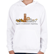 PRINTFASHION Együtt A Kisállatokért Alapítvány - Gyerek kapucnis pulóver - Fehér