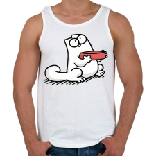 PRINTFASHION Éhes cica - Férfi atléta - Fehér atléta, trikó
