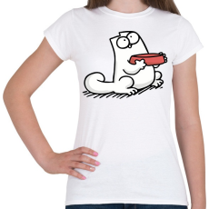 PRINTFASHION Éhes cica - Női póló - Fehér