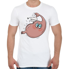 PRINTFASHION Éhes gyomor - Férfi póló - Fehér