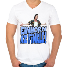 PRINTFASHION Einhorn az finkle - Férfi V-nyakú póló - Fehér férfi póló