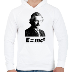 PRINTFASHION Einstein - Férfi kapucnis pulóver - Fehér