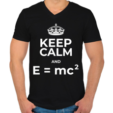 PRINTFASHION EINSTEIN - Férfi V-nyakú póló - Fekete