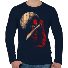 PRINTFASHION Éjféli nindzsa - Férfi hosszú ujjú póló - Sötétkék férfi póló