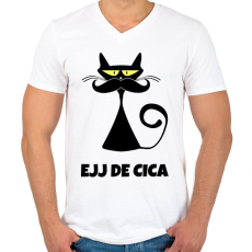 PRINTFASHION EJJ DE CICA - Férfi V-nyakú póló - Fehér