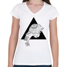 PRINTFASHION Éjjeli bagoly - Női V-nyakú póló - Fehér
