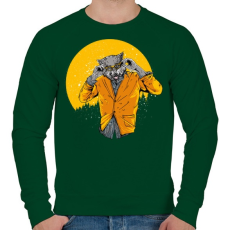 PRINTFASHION Éjjeli szörnyfarkas - Férfi pulóver - Sötétzöld