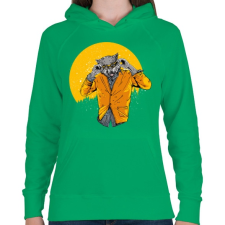 PRINTFASHION Éjjeli szörnyfarkas - Női kapucnis pulóver - Zöld női pulóver, kardigán