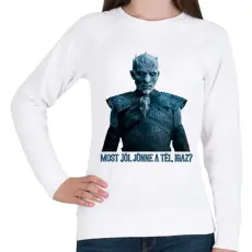 PRINTFASHION Éjkirály - Női pulóver - Fehér