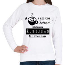 PRINTFASHION ÉJSZAKÁS MŰSZAK - Női pulóver - Fehér