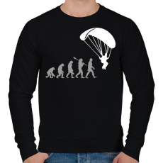 PRINTFASHION Ejtőernyős evolúció - Férfi pulóver - Fekete