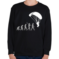 PRINTFASHION Ejtőernyős evolúció - Gyerek pulóver - Fekete