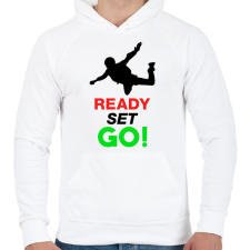 PRINTFASHION Ejtőernyős - Férfi kapucnis pulóver - Fehér férfi pulóver, kardigán