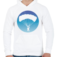 PRINTFASHION Ejtőernyős - Férfi kapucnis pulóver - Fehér férfi pulóver, kardigán
