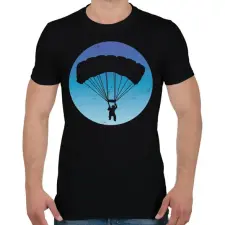 PRINTFASHION Ejtőernyős - Férfi póló - Fekete férfi póló