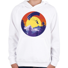 PRINTFASHION Ejtőernyős - Gyerek kapucnis pulóver - Fehér