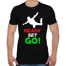 PRINTFASHION Ejtőernyőzés - Férfi póló - Fekete