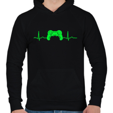 PRINTFASHION EKG gamer - Férfi kapucnis pulóver - Fekete férfi pulóver, kardigán