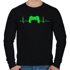 PRINTFASHION EKG gamer - Férfi pulóver - Fekete