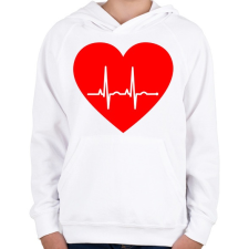 PRINTFASHION Ekg - Gyerek kapucnis pulóver - Fehér gyerek pulóver, kardigán