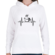 PRINTFASHION Ekg kávé - Női kapucnis pulóver - Fehér