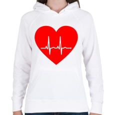 PRINTFASHION Ekg - Női kapucnis pulóver - Fehér