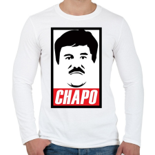 PRINTFASHION El Chapo - Férfi hosszú ujjú póló - Fehér férfi póló