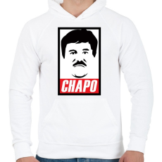 PRINTFASHION El Chapo - Férfi kapucnis pulóver - Fehér