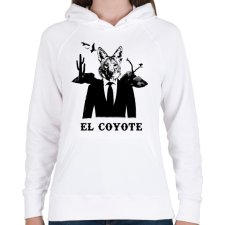PRINTFASHION el coyote - Női kapucnis pulóver - Fehér női pulóver, kardigán