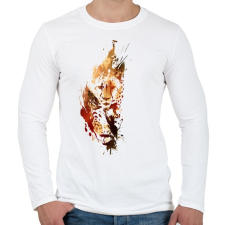 PRINTFASHION El geupardo - Férfi hosszú ujjú póló - Fehér férfi póló