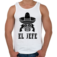 PRINTFASHION el jefe - Férfi atléta - Fehér