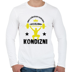 PRINTFASHION El kell mennem kondizni - Férfi hosszú ujjú póló - Fehér