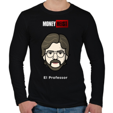 PRINTFASHION El Professor - Férfi hosszú ujjú póló - Fekete