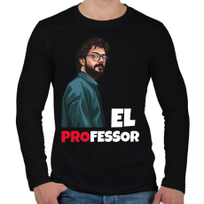 PRINTFASHION El Professor - Férfi hosszú ujjú póló - Fekete