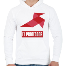 PRINTFASHION El Professor - Férfi kapucnis pulóver - Fehér férfi pulóver, kardigán