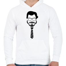 PRINTFASHION El Professor / Lacasa de Papel - Férfi kapucnis pulóver - Fehér